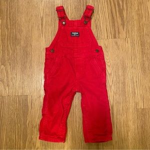 OshKosh Red Corduroy Lined Overalls